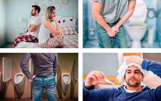 Various symptoms of prostatitis in men